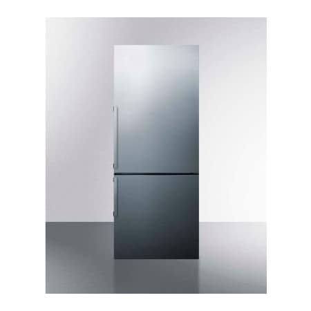 Summit Appliance Div. Summit-Energy Star Counter Depth Bottom Refrigerator-Freezer, Stainless Steel, 27-1/4" W FFBF286SS